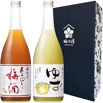 Amazon.co.jp: 梅乃宿 あらごし梅酒 ゆず酒 セット品 720ml×2本